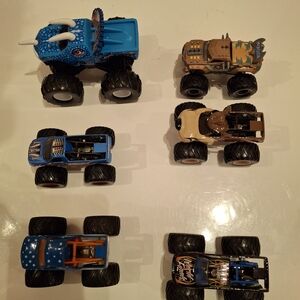 Hot Wheels Monster Truck Toy Collection - Blue, Brown, and Tan